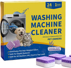 24 Count Washing Machine Cleaner for Pet Hair Relief Tablets - HE-Safe, Septic-Safe, Lavender Scent, 1-Year+ Supply