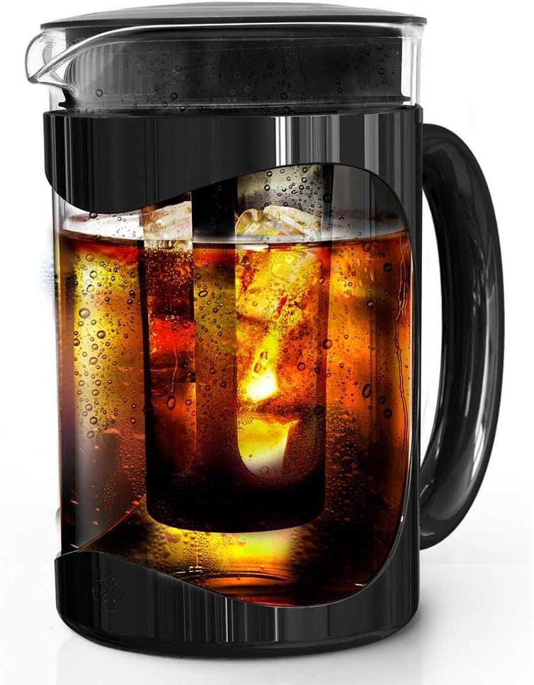 Burke Deluxe Cold Brew Iced Coffee Maker, Comfort Grip Handle, Durable Glass Carafe, Removable Mesh Filter, Perfect 6