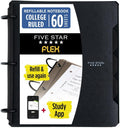 Flex Refillable Notebook + Study App, College Ruled Paper and 1 Inch TechLock Ring Binder with Pockets, Tabs and