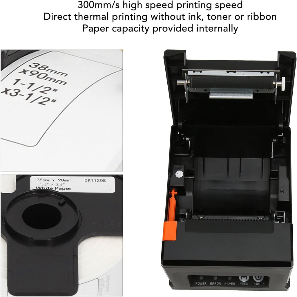 POS Printer, 80mm USB Thermal Receipt Printer, Restaurant Kitchen Printer with Auto Cutter, USB Serial Ethernet