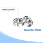uxcell 6004ZZ Deep Groove Ball Bearing, 2pcs 20 mm x 42 mm x 12 mm(ID x OD x T) Chrome Steel Z2 Double Steel Sealed Bearing, Silver