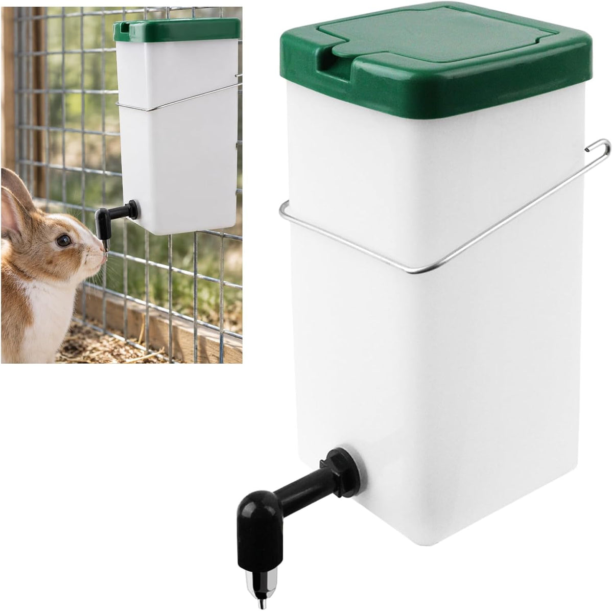 Rabbit Water Bottle 33.8oz, Hanging Small Pet Water Dispenser for Bunny/Guinea Pig