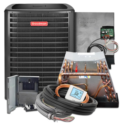 Goodman 3.5 Ton 14.3 SEER2 Mobile Home Air Conditioner Unit & Coil, 30' Kit