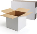 12x12x12 Shipping Boxes 10 Pack, White Corrugated Cardboard Boxes with Side-Lock and Pre-Applied Double-Sided Tape