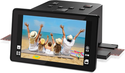 22MP Film & Slide Scanner with 5" LCD, Converts 35mm 126 110 | Quick convert color/B&W negatives to JPEGs digital