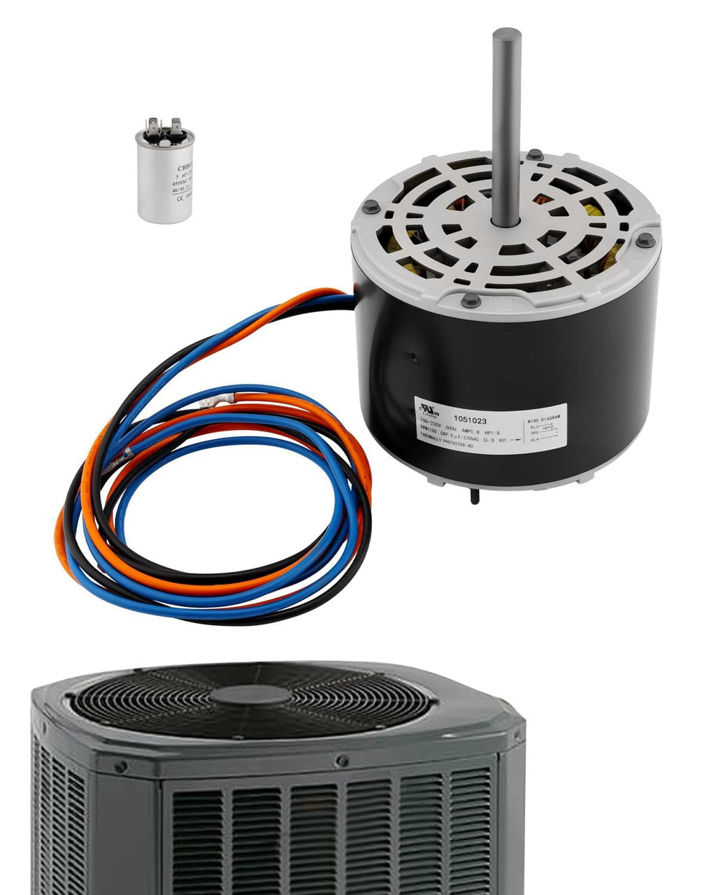 Condenser Fan Motor, AC Fan Motor, Fit for Trane American Standard, 1/8 HP