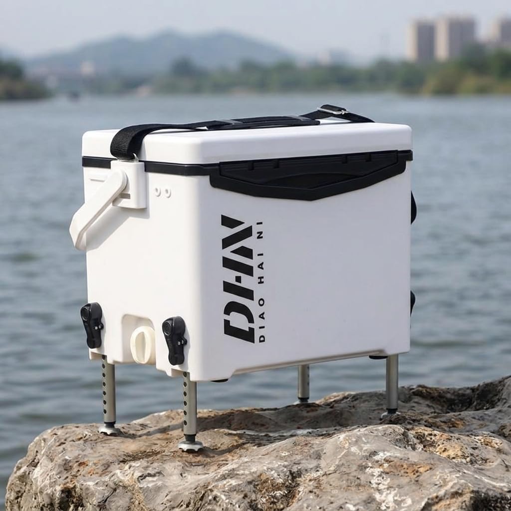 Insulated Fishing Tackle Box and Portable with Seat Function for Anglers and Outdoor Enthusiasts, for Outdoor Use