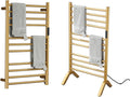 Electric Towel Warmers Radiator with Timer Gold, 140W Wall-Mounted & Freestanding Heated Towel Drying Rack with 11