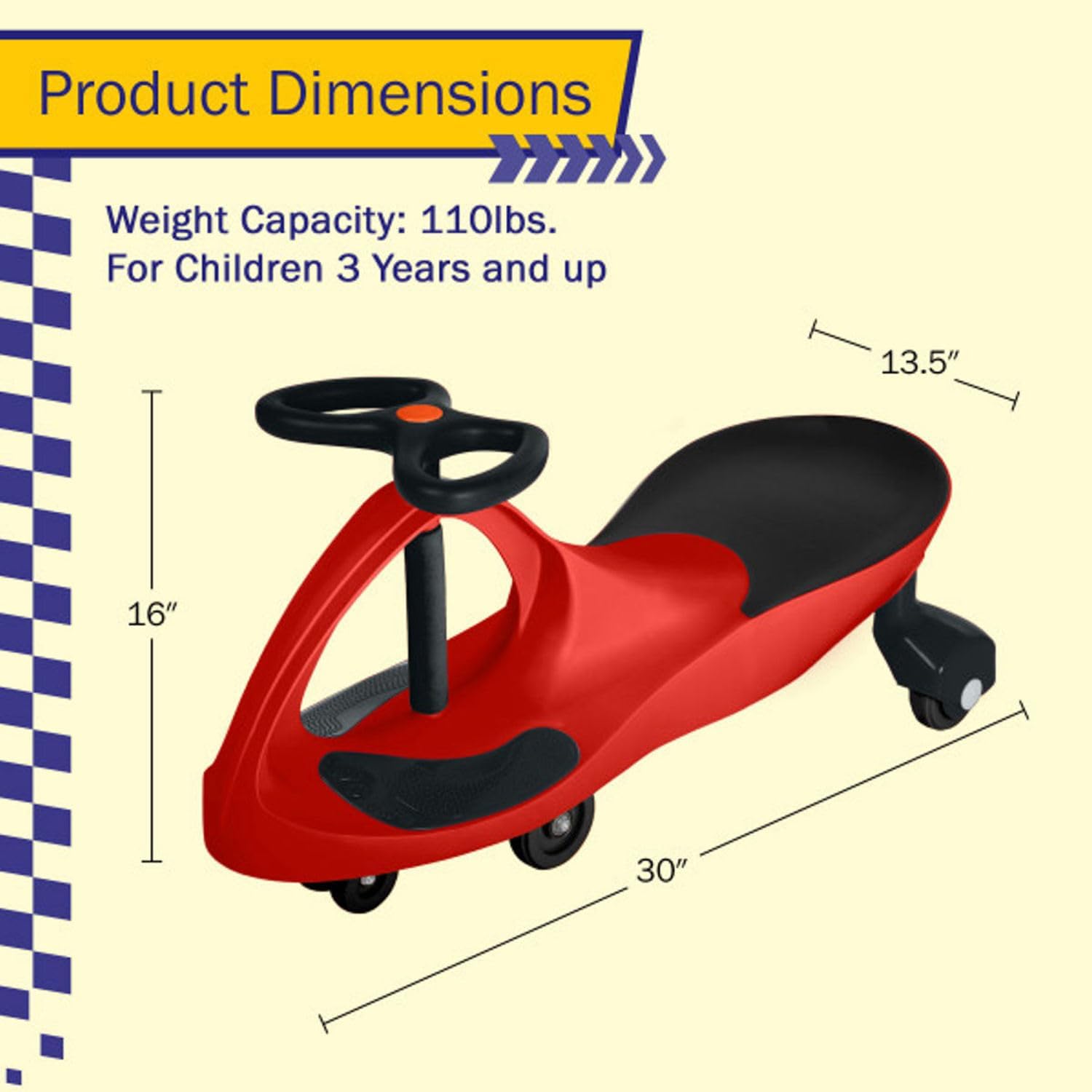 Wiggle Car - Ride on Toy for Ages 3 and Up - Toddler Ride on Toys with no Batteries, Gears, or Pedals Just Twist