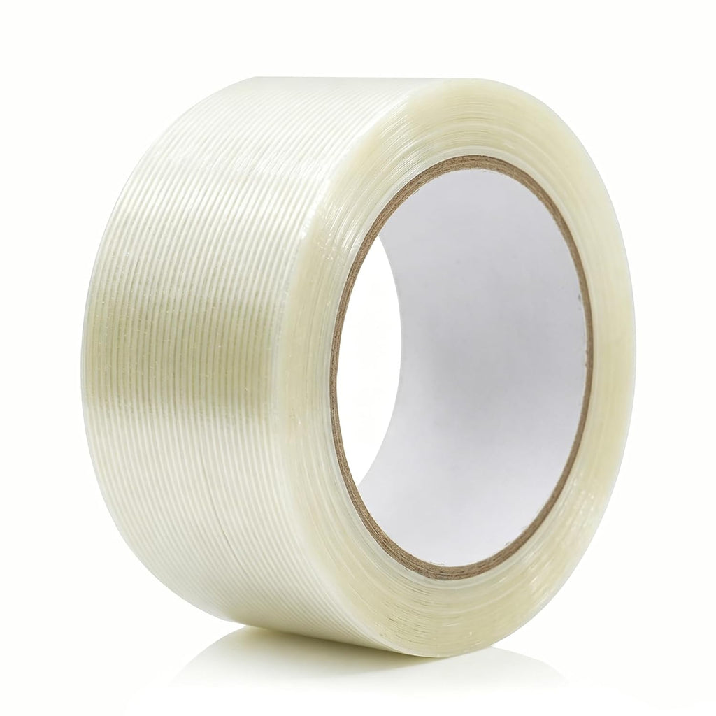 Strapping Tape 2 Inch x 35 Yards 1 Rolls, Heavy Duty Tape for Cargo, Clear Packing Tape Reinforced with Mono