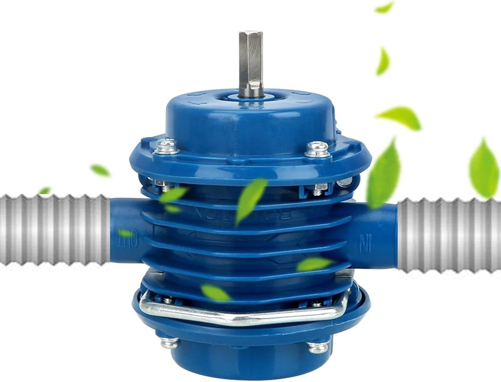 Hand Drill Water Transfer Pump with Startup Assist Design, Compact Size and Hose Ports for Everyday Water Transfer