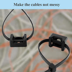 Saddle Type Cable Zip Tie Mounts Base Kit with Screw Hole,Set Strong 6 Inch Nylon Cable Ties and Screws Each 100