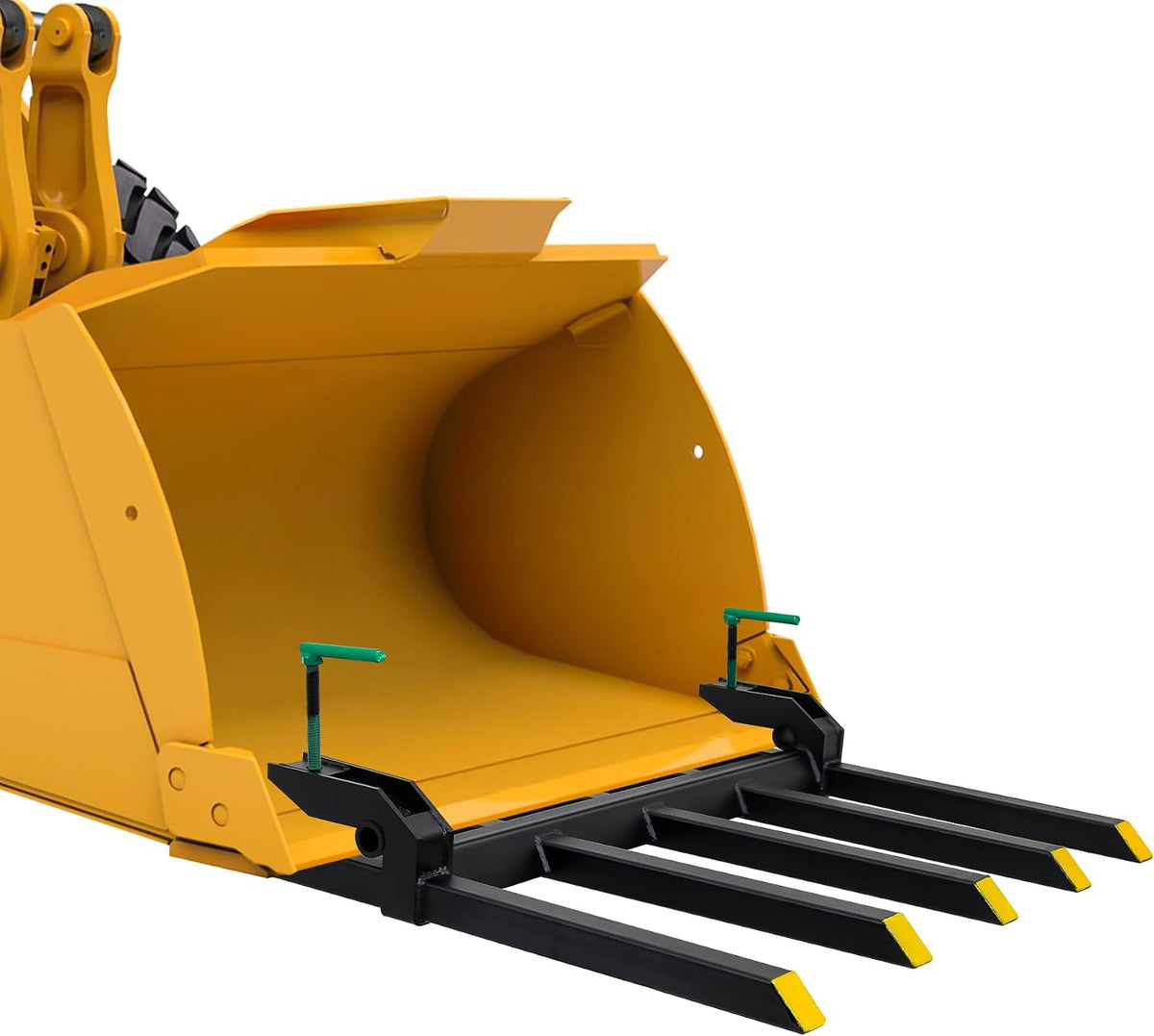 48 Inch Heavy-Duty Clamp-On Pallet Forks with 2500 lb Capacity Attachments, Designed to Fit Loader Buckets, Skid