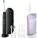 Compact Flosser 1000, Purple, ProtectiveClean 5300 Rechargeable Electric Toothbrush and 2PK Compact Nozzle Bundle