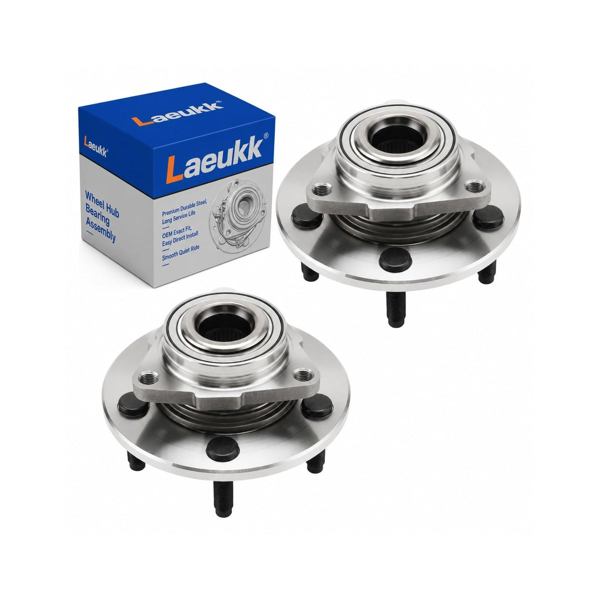 Laeukk 2X 515072 Front Wheel Bearing Hub Assembly for Ram 1500 2002-2008