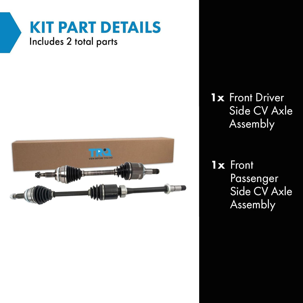 TRQ Front 2 Piece CV Axle Shaft Assembly Set
