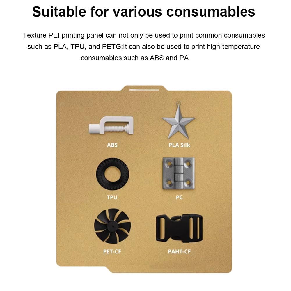 P2S Build Plate for Bambu Lab X2D/P1S/P1P/A1/X1C 257.5x257.5mm PEI Sheet | Double Side Textured Board, Strong