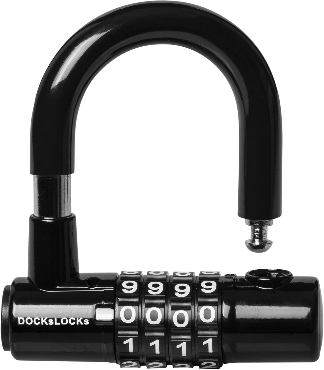 Compact Heavy Duty Weather Resistant Padlock Style U-Lock | Portable, Anti-Theft, Resettable Combination, Keyless