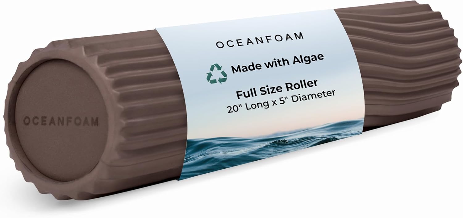 Tidal Roller - Espresso - Muscle Massage Foam Roller for Back Pain & Stretching - Firm and Ergonomic Wide Wave