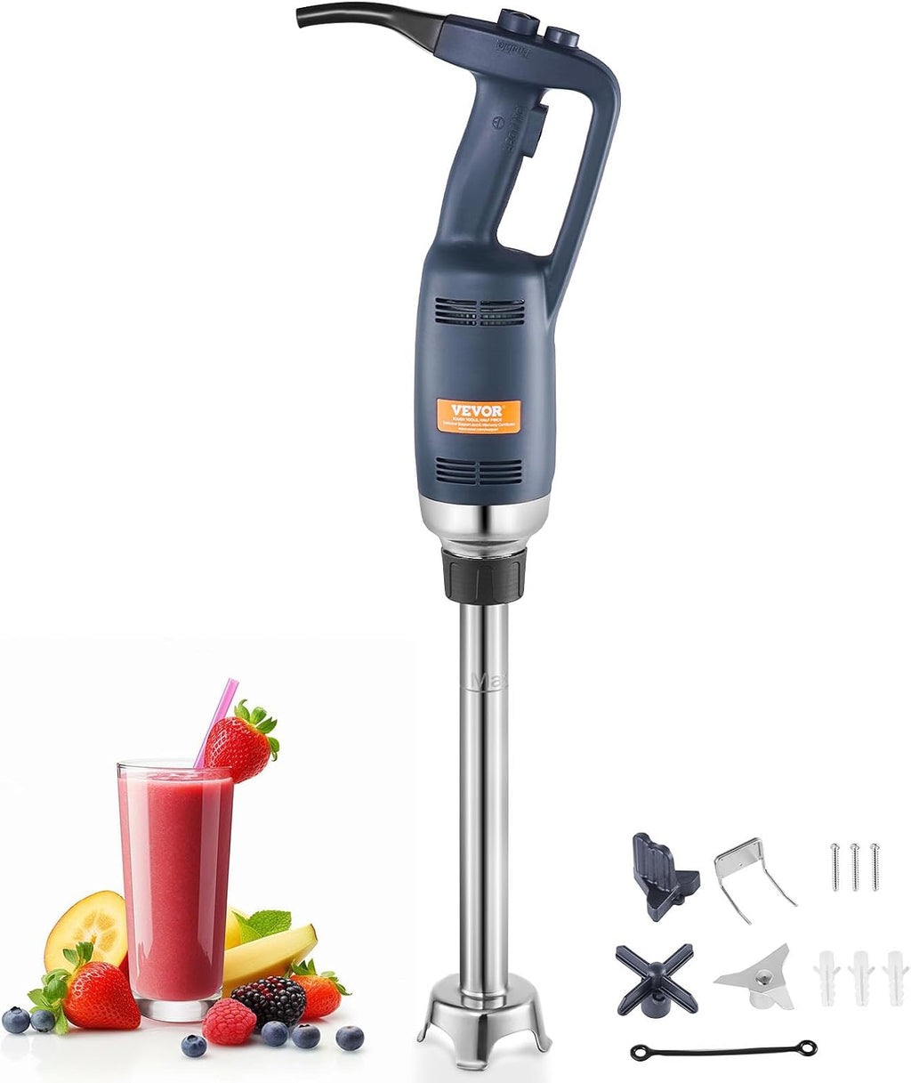 Commercial Immersion Blender, 350W Heavy Duty Hand Mixer, 16 inch Stepless Variable Speed Mixer with Stainless Steel