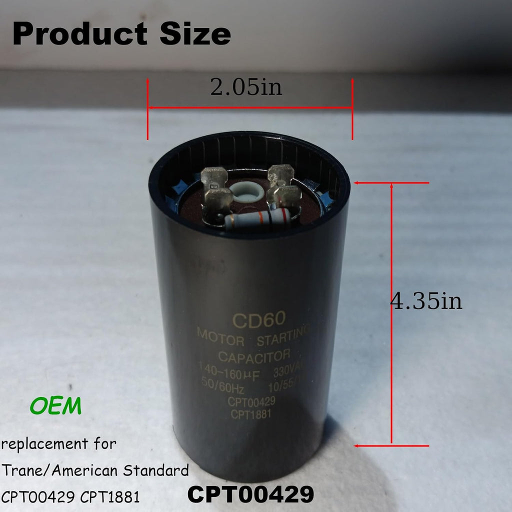 CPT00429 216-240 MFD 330 Volt Start Capacitor fit for American Standard