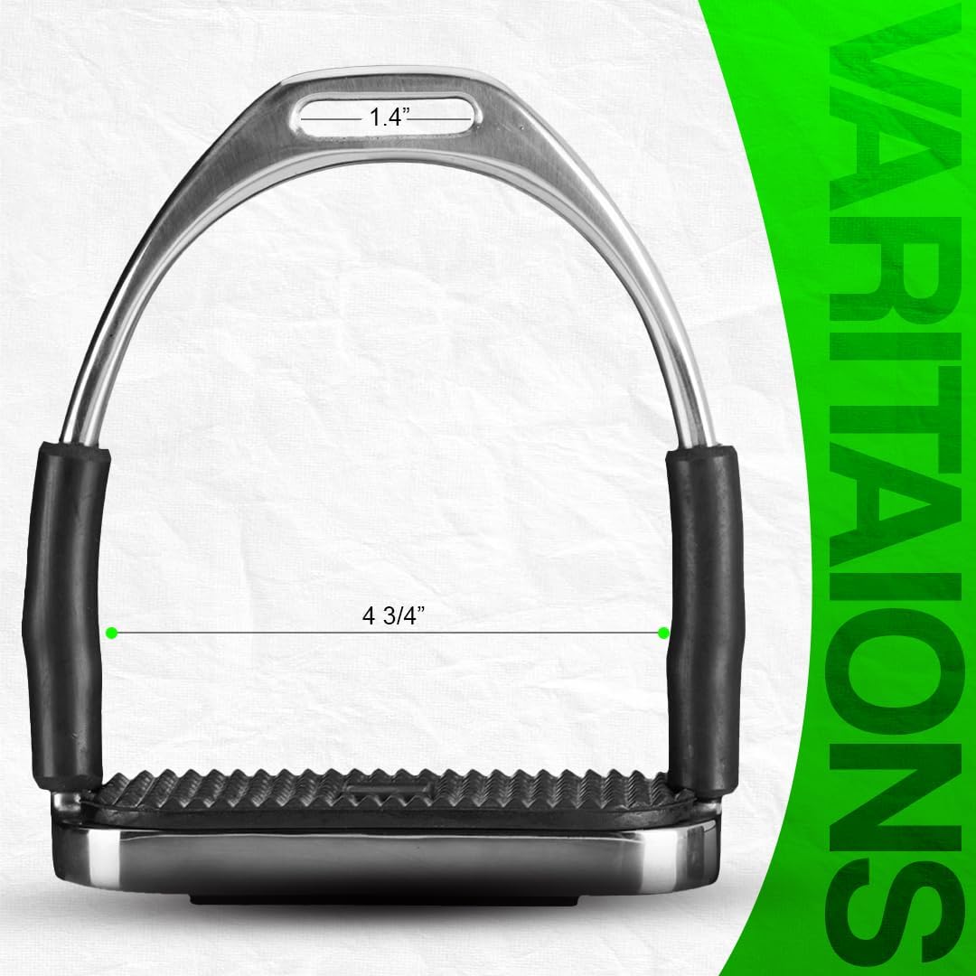Flex Stainless English Saddle Stirrups Iron Pads Knee Ankle Stress Pain Relief