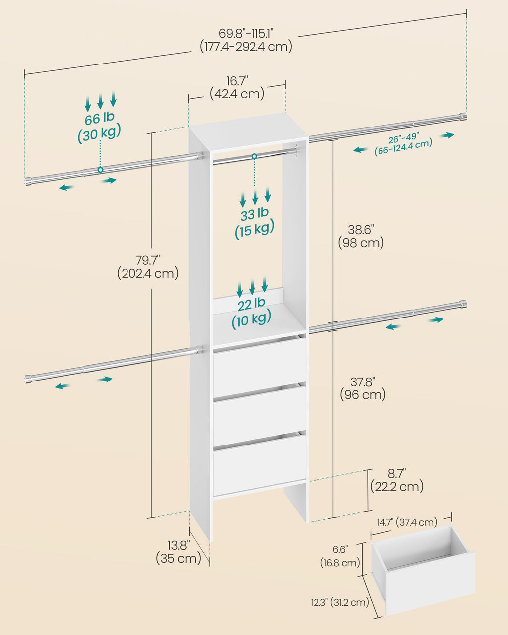 Closet System, Customizable Walk-In Closet Organizer System