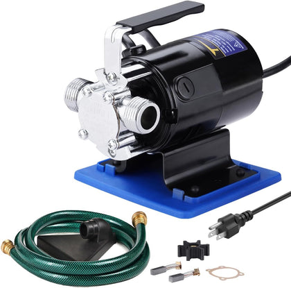 Water Transfer Pump, 110v Utility Pump, 1/10HP 330GPH Portable Electric Sump Transfer Water Pump with Water Hose Kit
