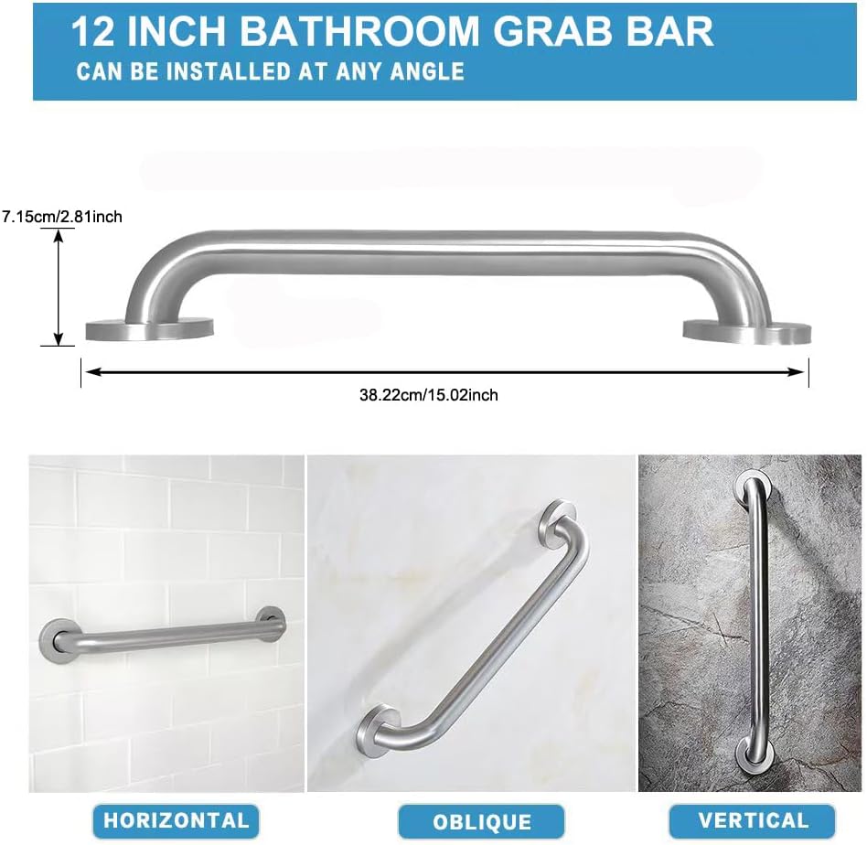 Stainless Steel Bathroom Safety Shower Grab Bar, Anti Slip Bathtubs Grab Bars,Toilet Assist Saft Handle Handrail ADA