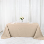 90x132 Nude Wholesale Rectangle Polyester Tablecloth Linen Wedding Party Restaurant Tablecloth