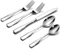 Kate 60-Piece Silverware Set Stainless Steel Flatware Set,Service for 12,Mirror Polished Cutlery Set,Dishwasher Safe
