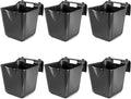 15 Qt Hook-Over Plastic Livestock Horse Feed Bucket, 6-Pack, Black
