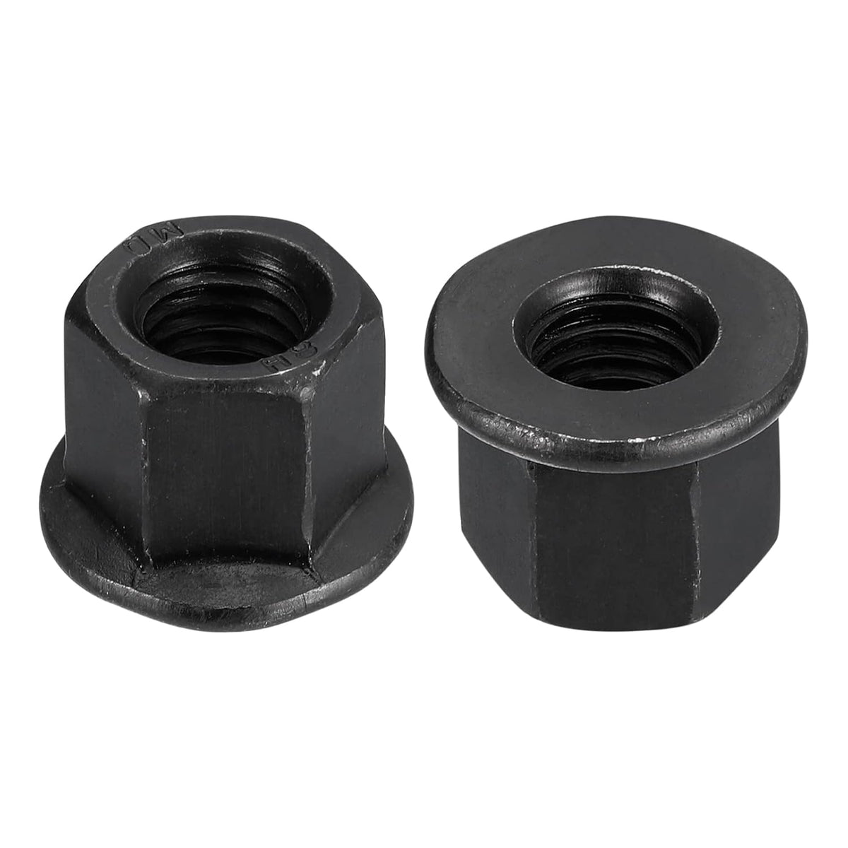 uxcell 2pcs M12 Flange Hex Nuts, Grade 10.9 Carbon Steel Black Oxide