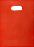 100 Red Plastic Bags With Handles 9x12 Merchandise Bags