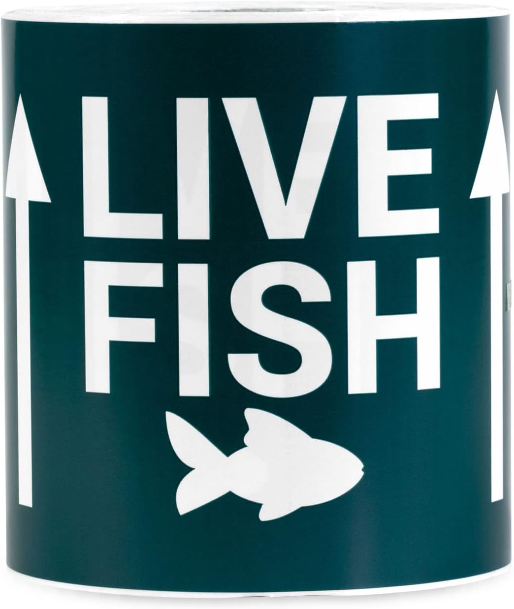6 x 4 inch - Live Fish: This Side Up, Live Fish Stickers with UP Arrow (300 Labels, Green & White) for Shipping &