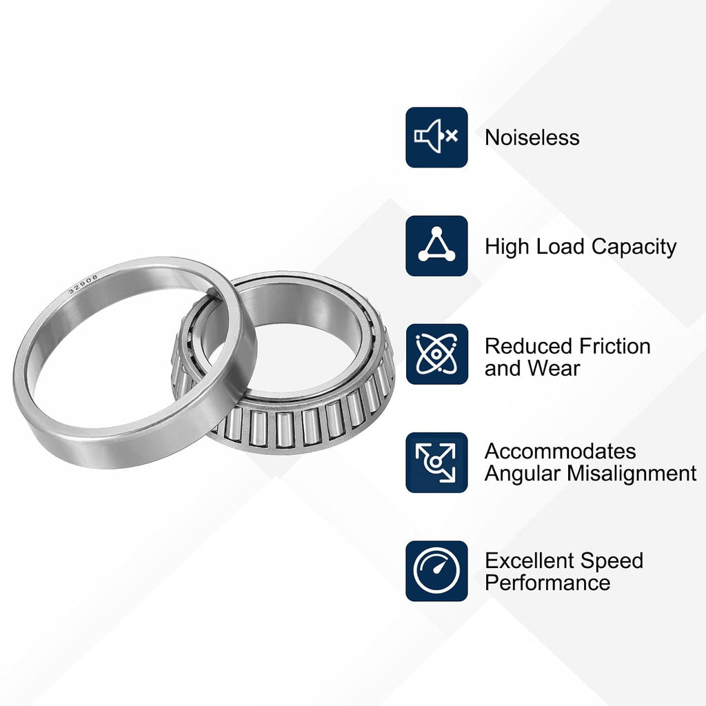 uxcell 32908 Tapered Roller Bearing Cone and Cup Set, 40mm Bore, ABEC3