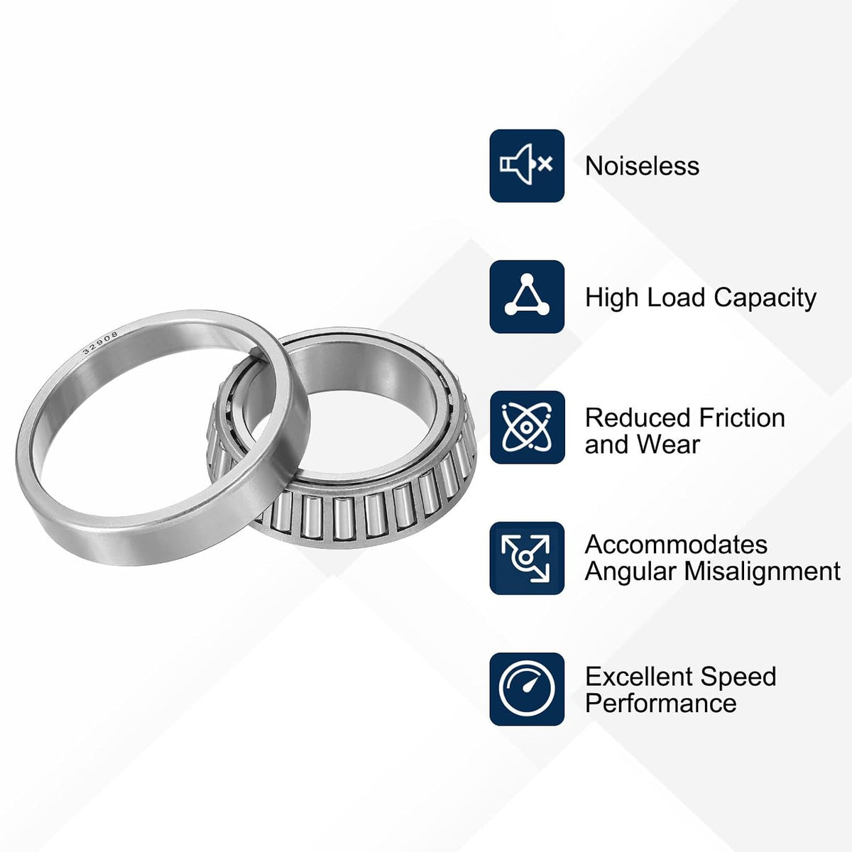 uxcell 32908 Tapered Roller Bearing Cone and Cup Set, 40mm Bore, ABEC3