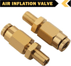 CheeMuii 2PCS 1/4" Brass DOT Inflation Schrader Valve DOT Push Lock Fitting