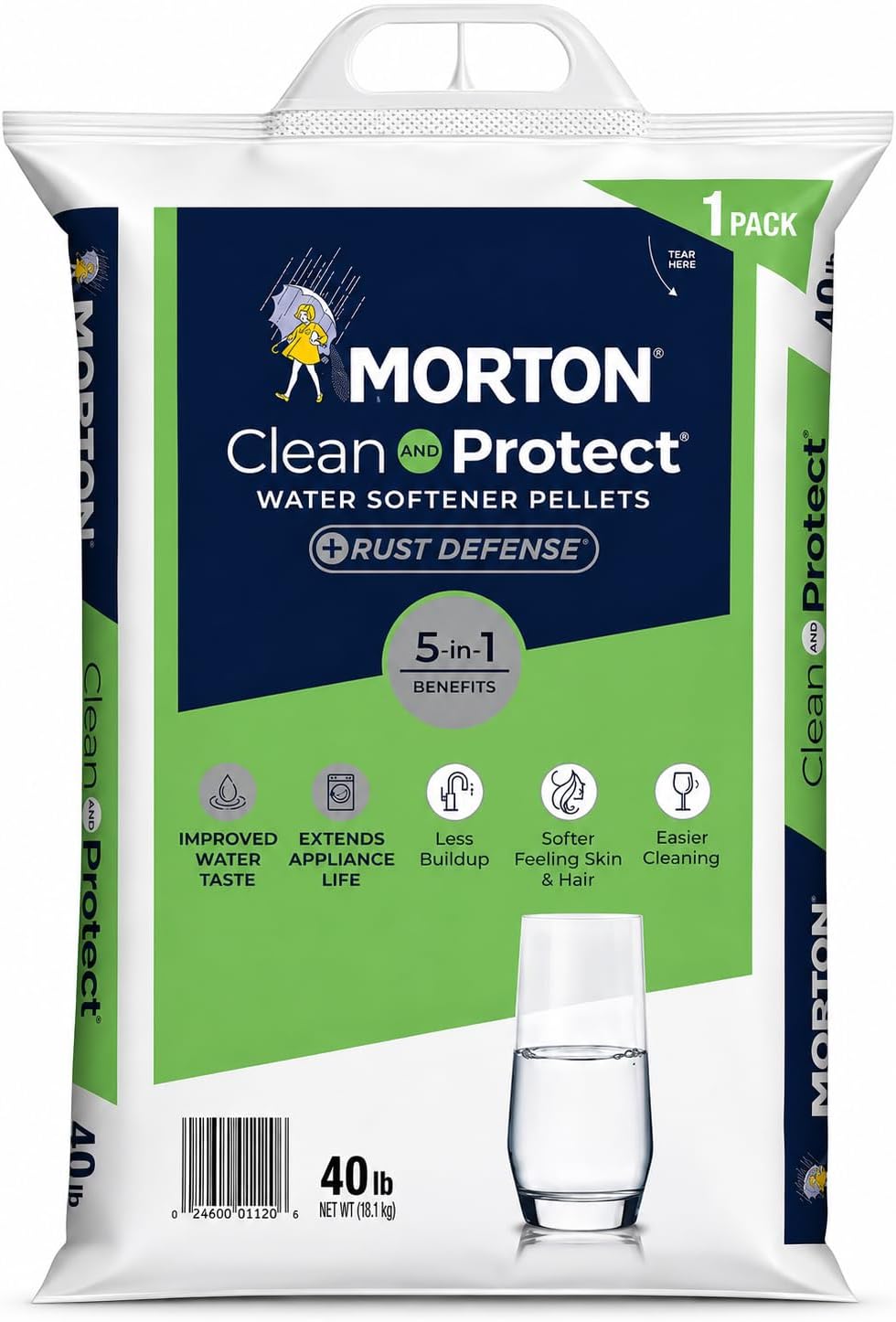 Morton Clean and Protect Plus Rust Defense Water Softener Salt Pellets 1 PACK