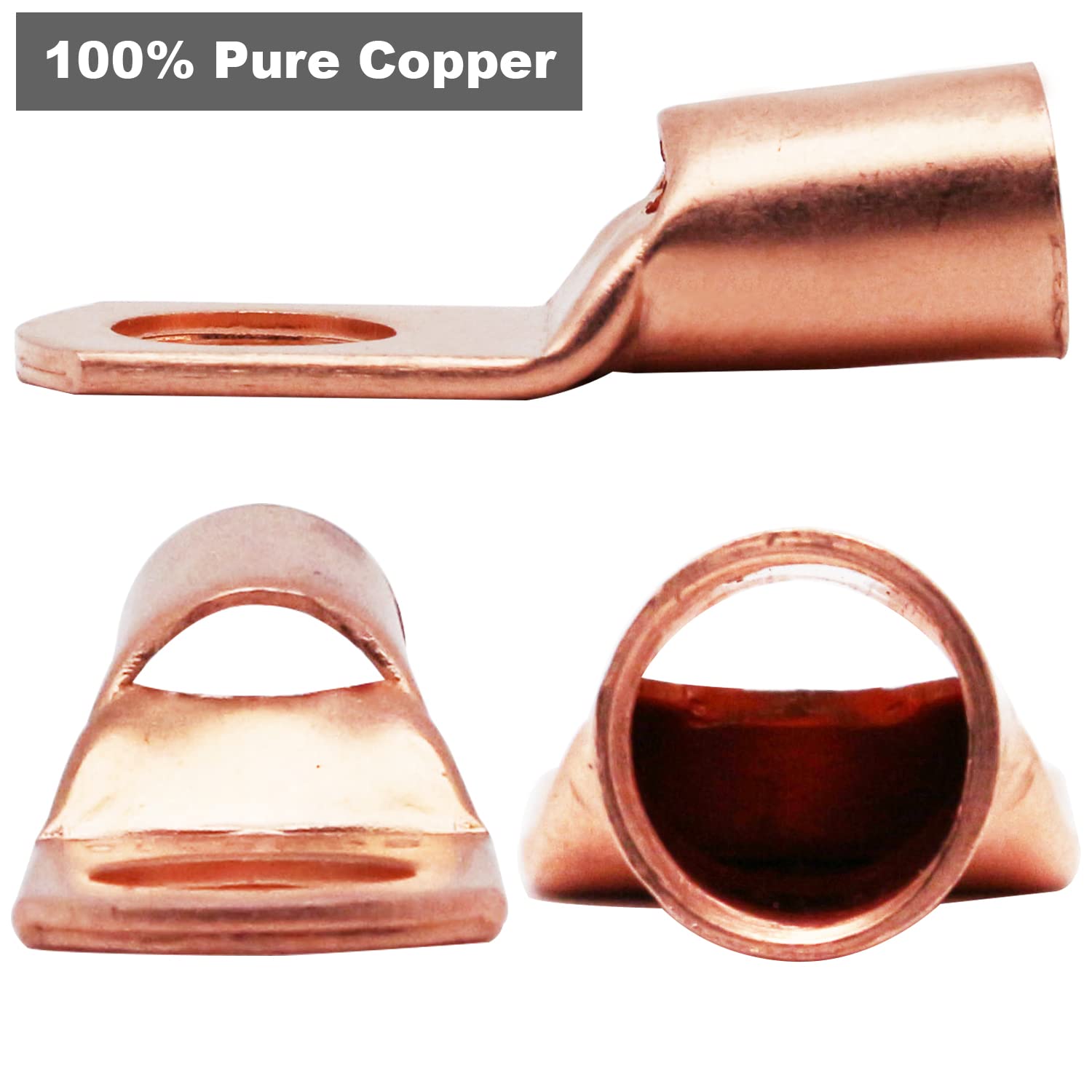 160Pcs Copper Wire Lugs AWG2 4 6 8 10 12 with Heat Shrink Set, 80Pcs Battery Cable Ends Ring Terminals Connectors