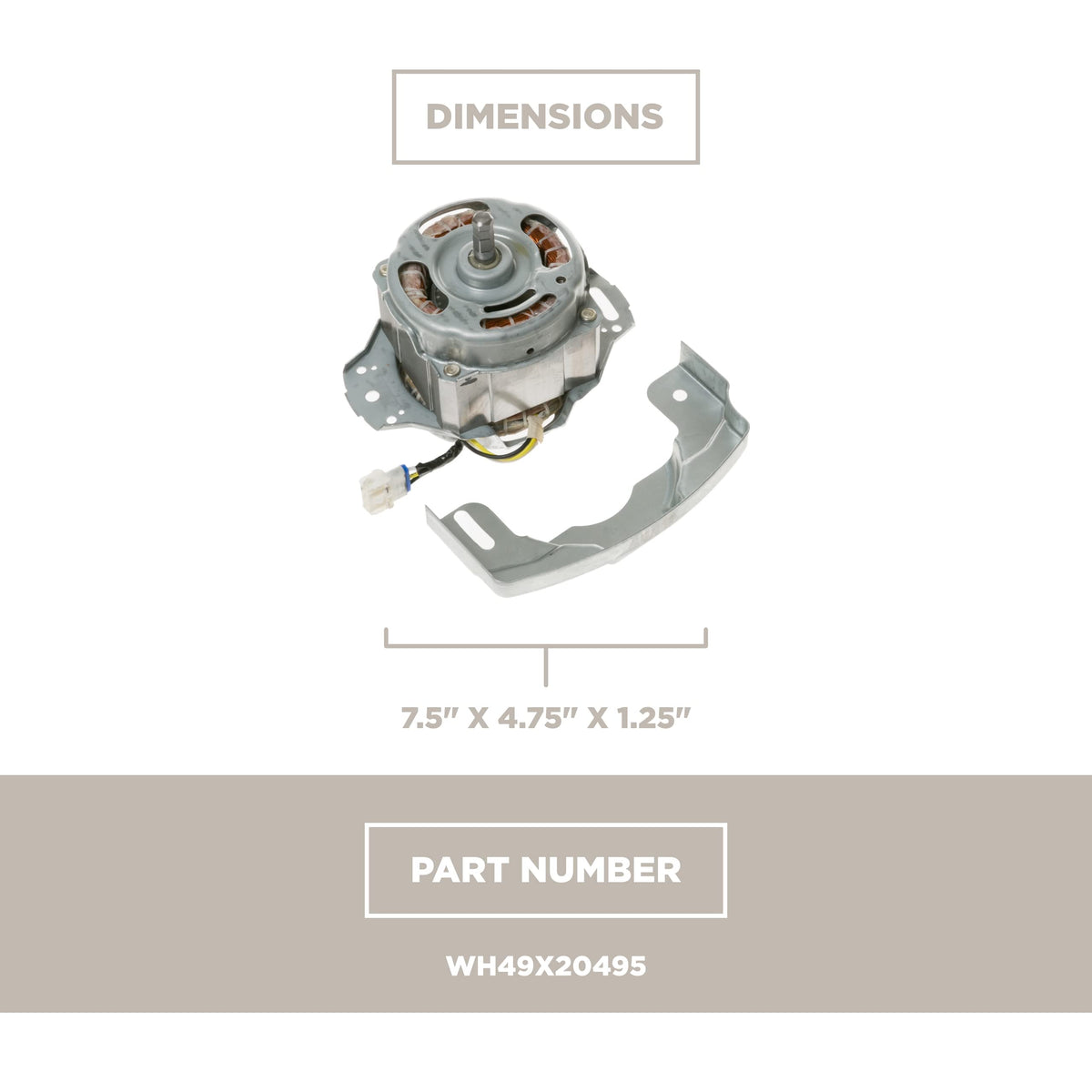 GE Appliances WH49X20495 Washing Machine Tub Motor with Shield