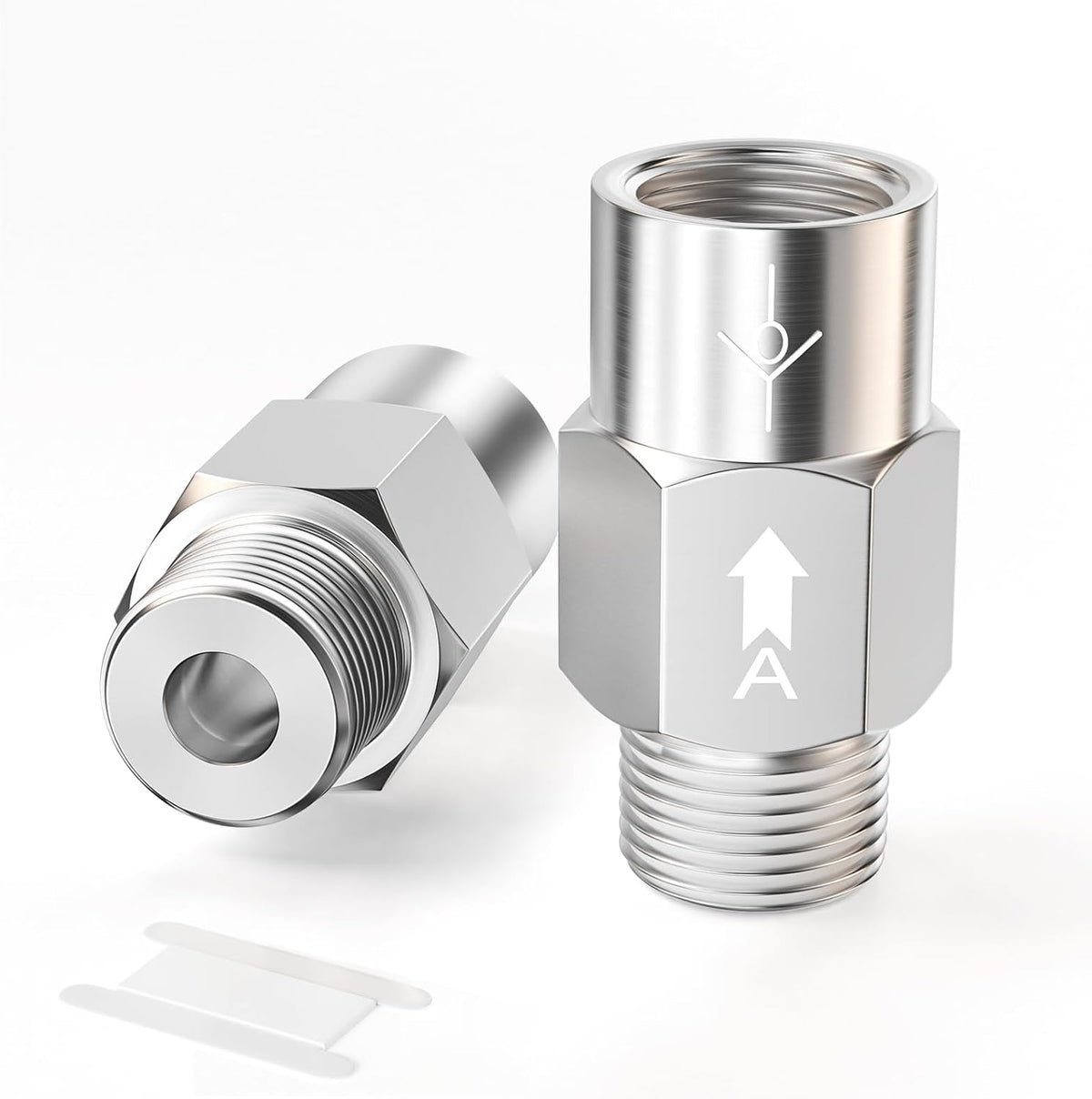 GASHER 2pcs 1/4" MNPT x 1/4" FNPT One-Way Non-return Check Valve