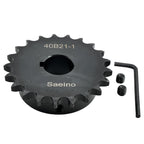 #40 Roller Chain Sprocket Type B 1 inch Bore 21 Tooth, Hardened Antirust 1045 Steel Drive Sprockets 40B21-1