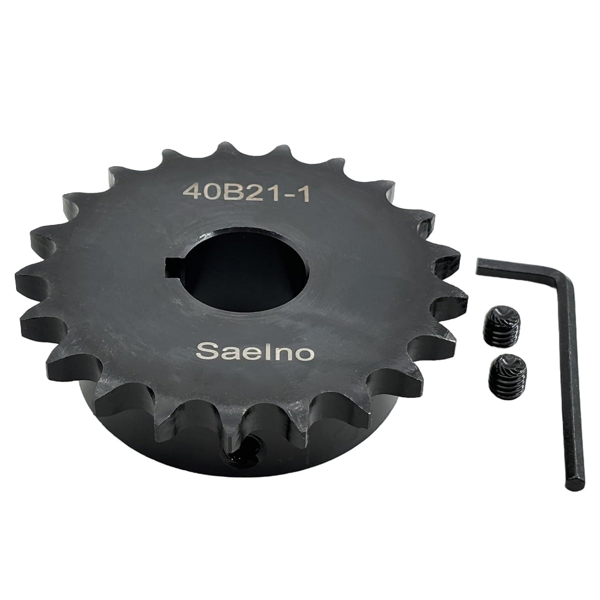 #40 Roller Chain Sprocket Type B 1 inch Bore 21 Tooth, Hardened Antirust 1045 Steel Drive Sprockets 40B21-1