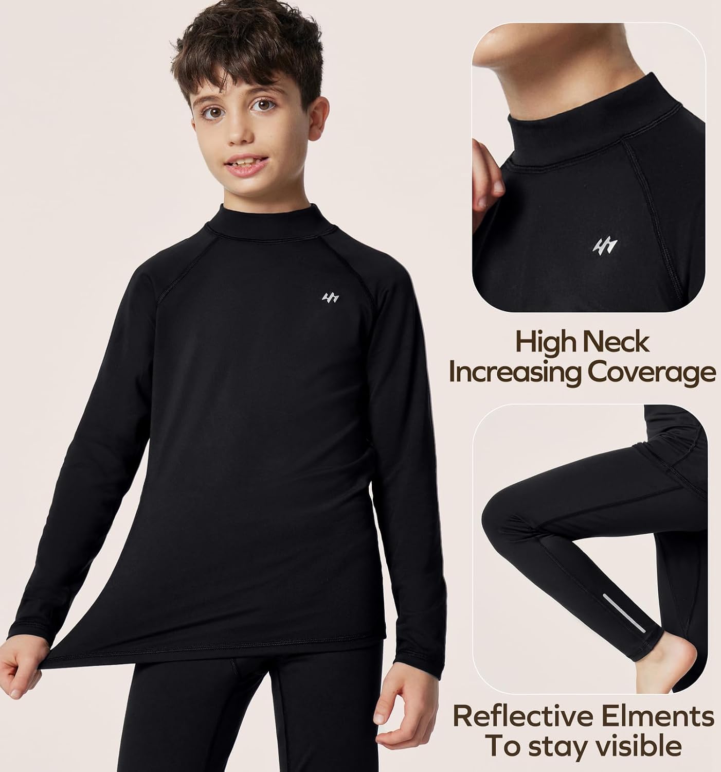 Thermal Underwear Set for Kids Thermals Top and Bottom Set Boys Long Johns Base Layer Thermal Set