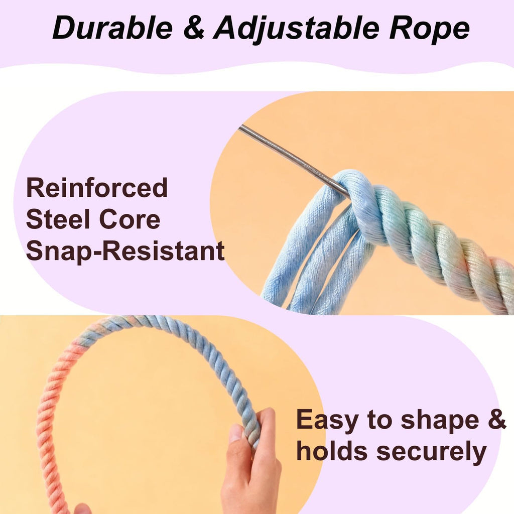 31.5" Bendable Bird Perch Cotton Rope Rainbow Bird Toy Twistable Ladder Swing Chewable Gym for Parakeets Cockatiels