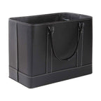 Chic File Organizer Tote - Important Document Organizer Bag, Portable File Box with Handle, Black