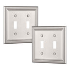 DEWENWILS Double Toggle Wallplates, Brushed Nickel Light Switch Covers
