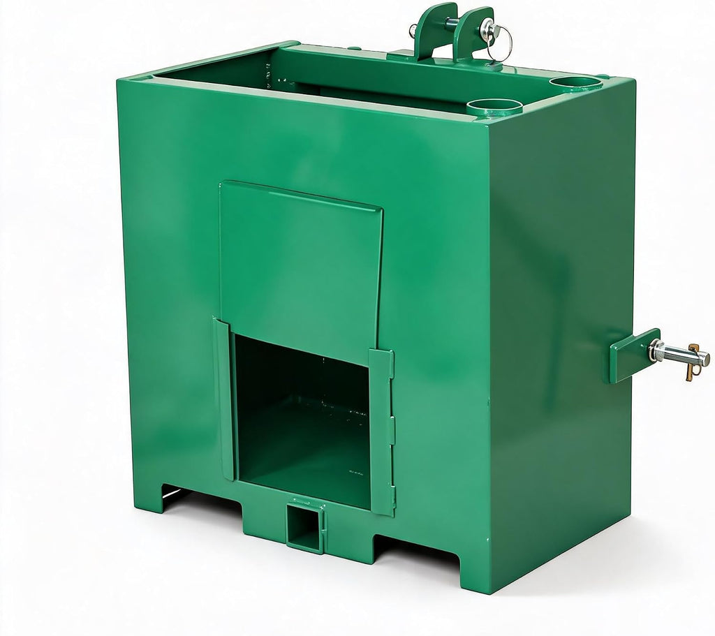 Tractor Ballast Box, 800 Lb Heavy Duty Steel 3 Point Ballast Hitch Box with 2" Quick Hitch Receiver, Category 1 Rear