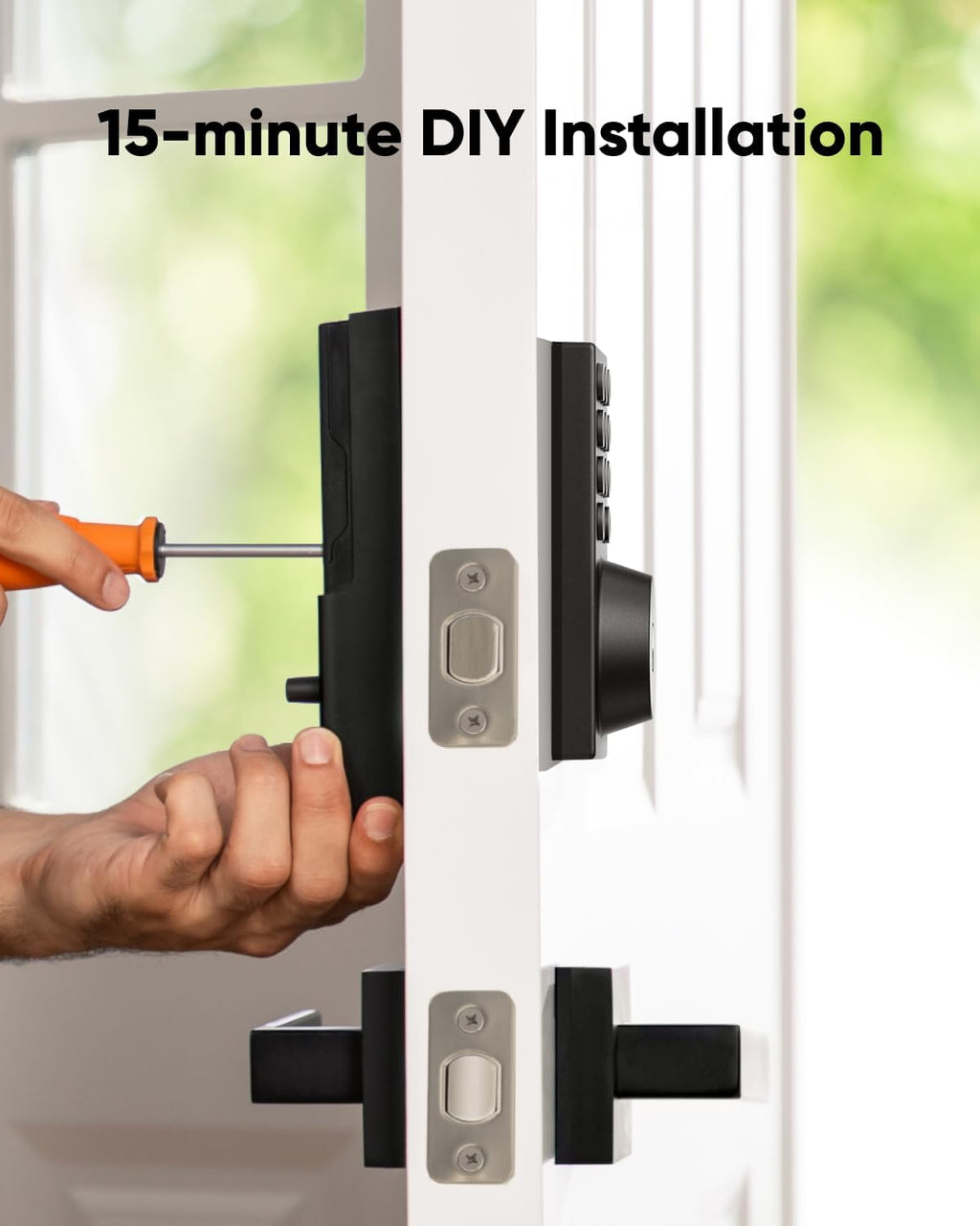 Smart Lock C30, Keyless Entry Door Lock, Built-in WiFi Keypad Deadbolt for Front Door, No Bridge Required, Easy